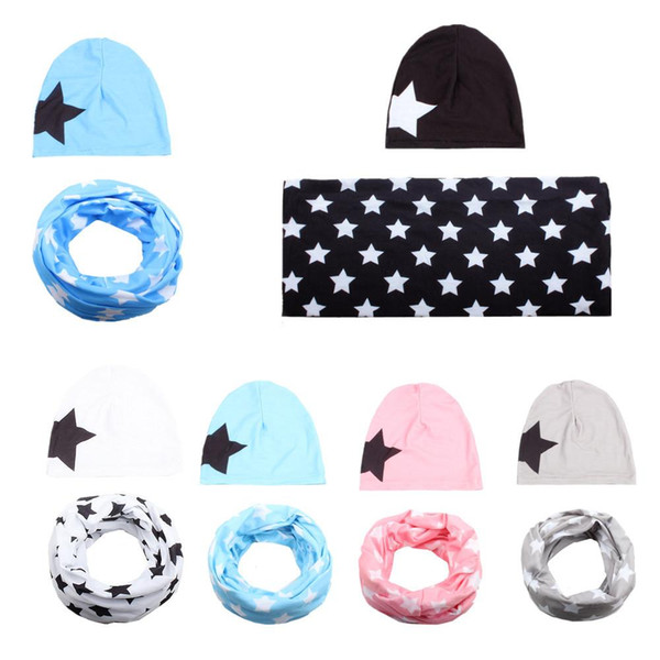 2 pcs/lot Baby scarves hat set star big spring autumn winter warm boy
8000
s girls cotton set