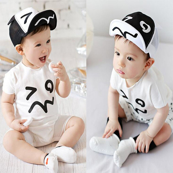 cartoon baby hat for boy girl baseball cap eyes ears style children mesh hats adjustable snapback 2017 new cute toddler hip hop sun caps