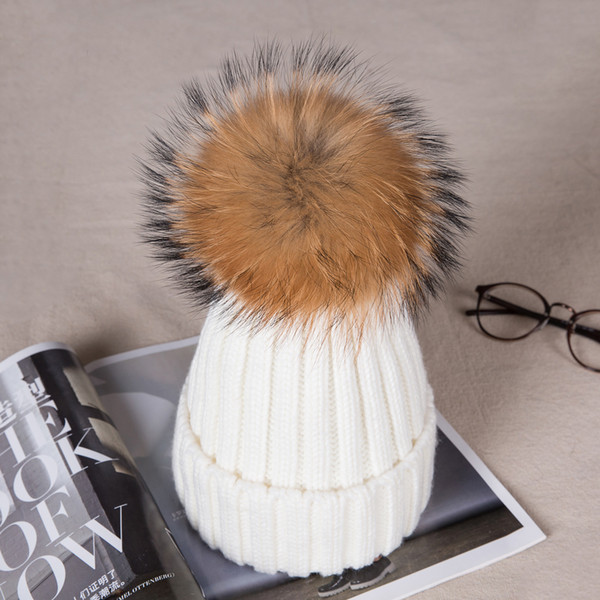 1Pcs New Mom And Baby Hat Kids Winter Warm Fur Ball Beanie Cotton Knitted Kids Children Mommy Headwear Hat Caps