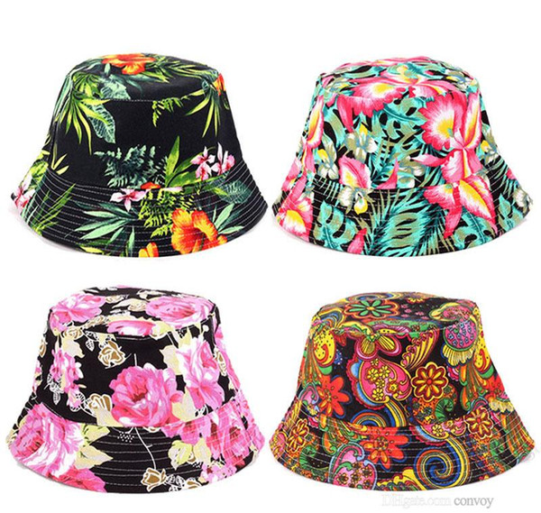 Hot Baby summer hats fishing caps Children Bucket Hat Casual Flower Sun Basin Canvas Topee Kids Hats Baby Beanie Caps BH30