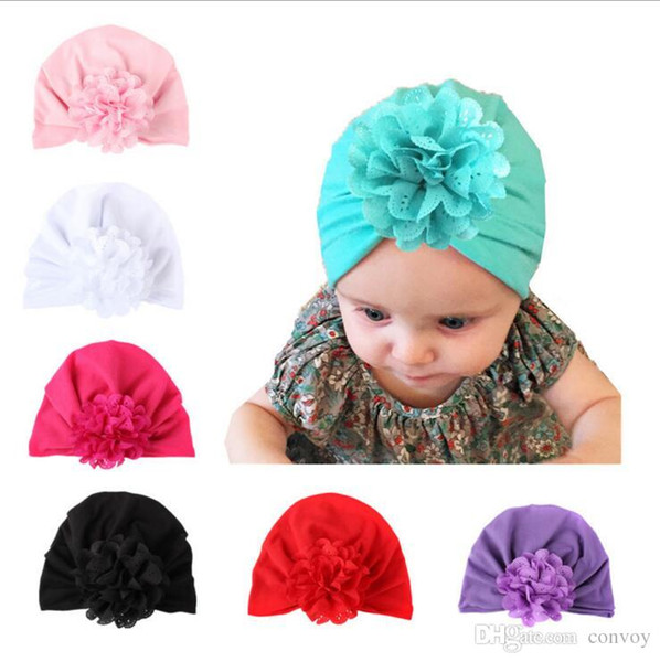 2017 New Baby Hat Caps Flower Europe Turban Knot Head Wraps India Hats Ears Cover Kids Children Hollow Flower Bohemia Beanie BH68