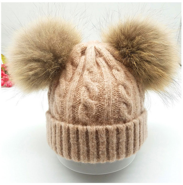 Wholesaler 2018 Cute Children Hats Pompon Winter Warm Baby Hats Knitted Skullies Beanies Solid Color Outdoor Kids Caps Hats Girl Boy