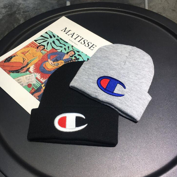 Mens Champion C Logo Print Beanie Hat Caps Fashion 2019Winter Skull Cap Warm Knitted Beanies Bonnets Unisex Outdoor Crochet Skiing Cap B9305