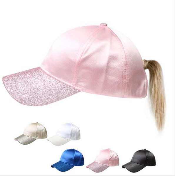 Ponytail Baseball Cap Plain Solid Ball Caps Women Snapback Summer Sport Sun Hats Girl Fashion Hat With Rear Opening GGA3080