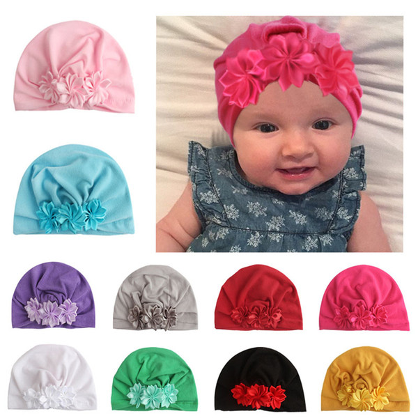 Newborn Baby Hats Flower Tie Hedging Caps Infant Girls India Hats Boy Autumn Winter Caps 4M-6T 07