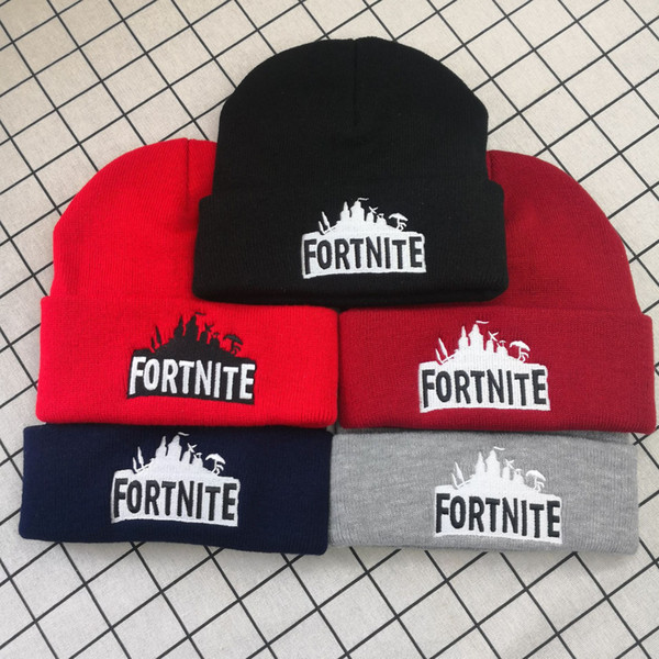 Fortnite Hats 23 styles Fortnite Beanies Fortnite Battle Knitted Hat Hip Hop Embroidery Knitted Caps Teenager Winter Warm Skull Beanies