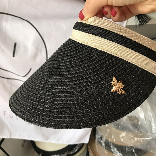 3 Colors Baby Hat Summer Straw Visor Cap for Kids and Adult Bee Sun Cap Beach Hat for Boys Girls Family Look