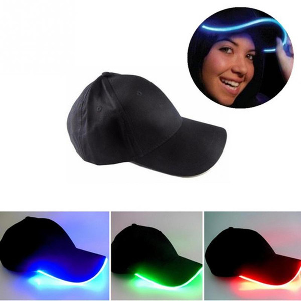 2019 New Design LED Lighting Hat Party Decoration Baseball Hip-Hop Light Caps Adjustable Fabric Hat Glow Cap