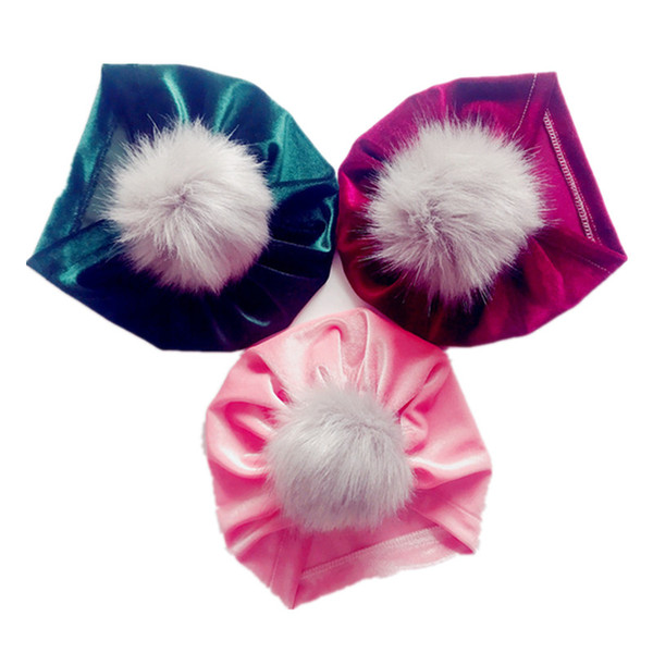 New Baby Pompom Hats Cute Infant Boy Girl Bowknot Beanies Winter Baby Warm Hat Fashion Newborn Girls Caps D0955