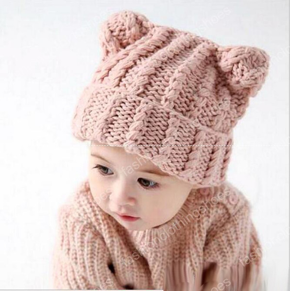 Infant Baby Girls Knit Crochet hats Newborn Kids Girls Fashion knitting Caps Babies Autumn Winter warm cap