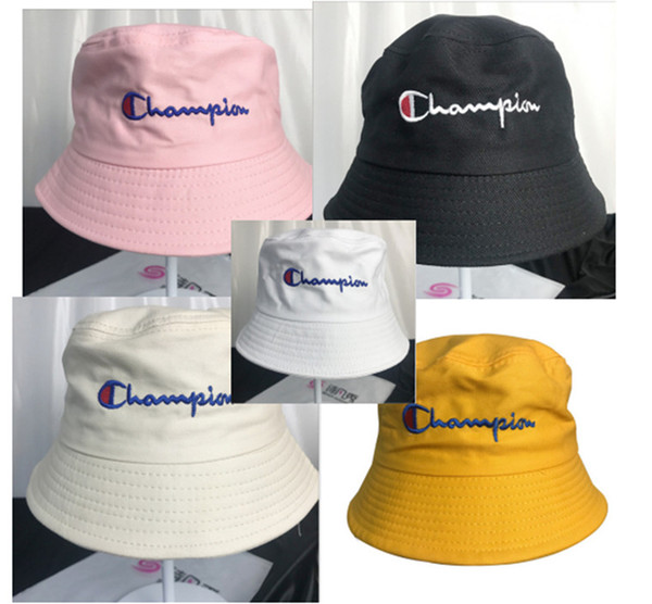 Champion Bucket Hat Letters Summer Hat Fisherman Hats Women Men hot ins Sun-proof Sunshade Casual Soft Floppy Hat 6 Color B73001