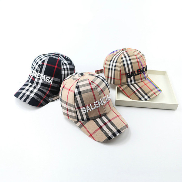 mix 10 colors baby hats Kids cotton Letter plaid designer baseball cap boys girls casual Visor Sun Hat Children snapback caps adjustment