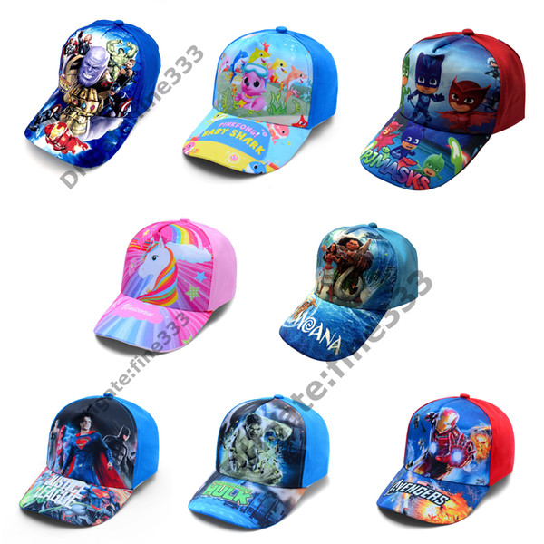 Kids Caps 72 design Trolls Hats Caps Children Baseball Caps Boys girls Cartoon Princess Sun Hats