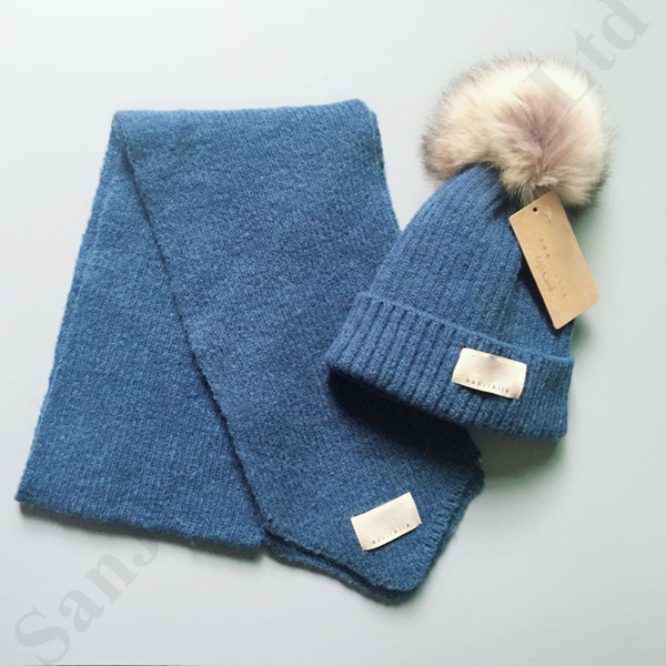 Australia Designer UG Kids Scarf Hat 2 piece Set Brand Baby Boy Girl Pompon Beanie Gorro Warm Winter Hat Cap Designer Scarf Scarves C91009