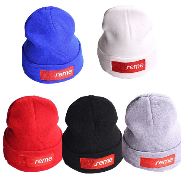 Candy Color Spu Red Logo Beanie Hats Women Men Designer Knit Beanies Embroidery Letters Warm Crochet Cap Outdoor Sport Beanies Ski Hat C9304