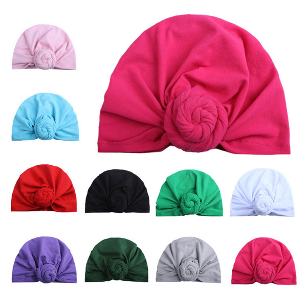 Newborn Baby Skull Caps 10 Color Infant Baby Solid Indian Caps Kids Designer Donuts Hedging Cap Kids Outdoor Slouchy Beanie 06