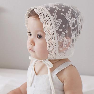 Sweet Princess Hollow Out Baby Girl Hat Summer Lace-up Beanie lace embroidered Bows Bonnet Enfant for 0-18M A8996