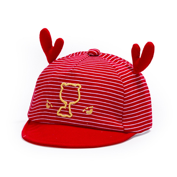 Children's Ball Cap Cute Little Antler Sunshade Sunscreen Cap Fashion Breathable Cotton Versatile Baby Cap Visor