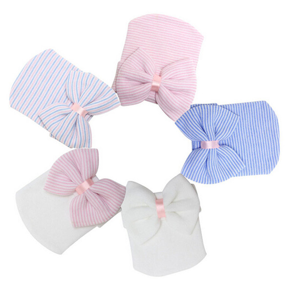 Newborn Hospital Hat Wholesale Blanks Beanie with Bow Infant Hat Baby Shower Gift Free Shipping Via FedEx DOM106233