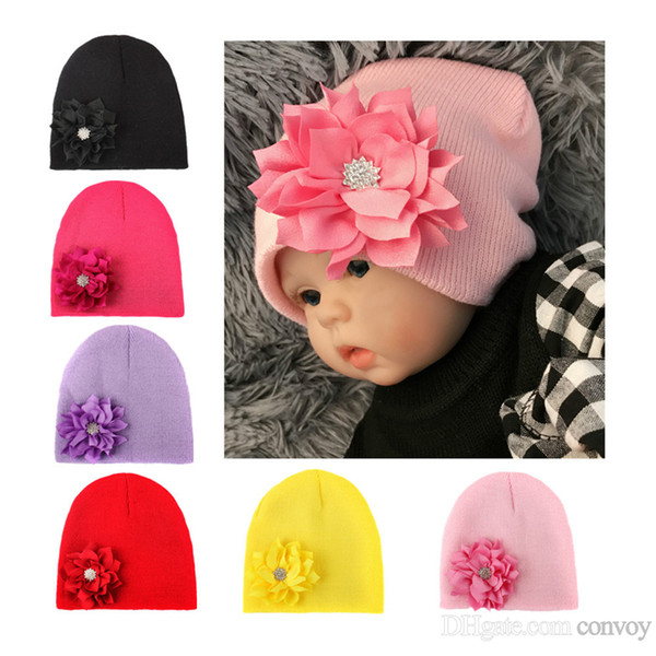 New Baby Lotus Beanie Knitted Crochet Hat Handmade Cap ear warmer For Newborn Baby Toddlers Girls Winter Warm Cute Handmade Cap BH77