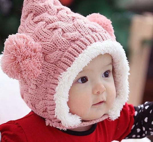 crochet beanie for baby boy girl child cap winter bear Cute Ears caps infant Christmas warm hat plush hat BH147