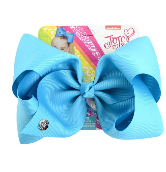 8 Inch jojo siwa Bows Solid headband Hairclips For Girl Handmade Rainbow Dance Party Kids Boutique Hair Accessories 20 Colors Available