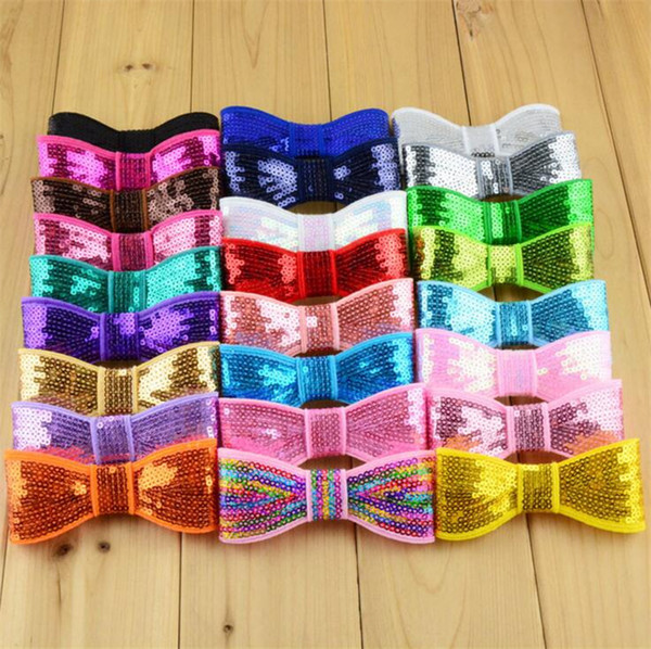 New Fashion Embroidery sequins Bows for DIY Bowknot kids Hair Accessories kids Hair Clip Accessories G035