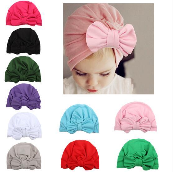 10piece/lot European and American style new baby products baby bow knotted pullover hat Indian hat children hat