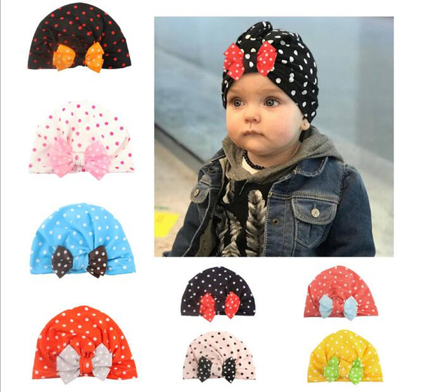 10piece/lot 2019 new European and American fashion trend baby baby wave point bow children's headgear