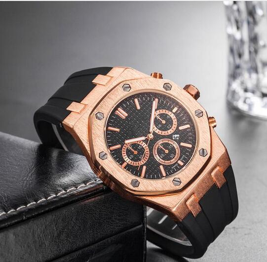 Brand Mens Mechanical Watches Royal Oak High Quality Luxury Crystal Silicone strap Designer Watch man Ladies women Casual watch 10 styles