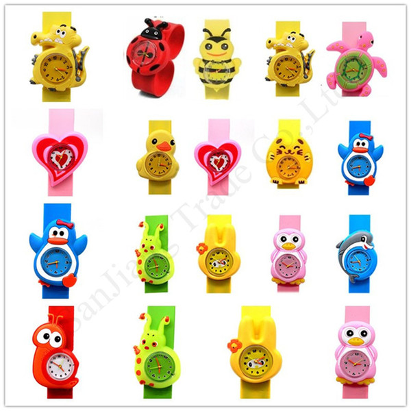 Kids 3D Cartoon Clap Watches Children Baby Unicorn Slap Watch Student Gift Wristwatches Silicone Wristband Bracelet Sports Watches E1803