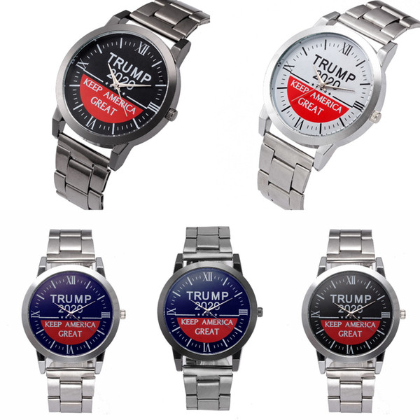 Trump Wrist Watches 5 Styles Trump 2020 Strap Watch Retro Letter Printed Men Boys Quartz Watches OOA7554-4