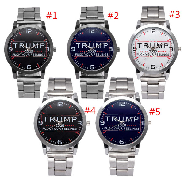 Trump 2020 Mens Women Watches Letters Print Retro Quartz Wrist Watch Men Stainless Steel Strap Wristwatches Automatic Movement SL39 Watches