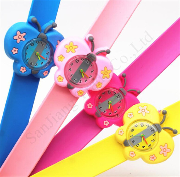 3D Cartoon Clap Watches Children Baby Slap Watch Student Gift Wristwatches Silicone Wristband Bracelet Lovely Animals Sports Watch E1803