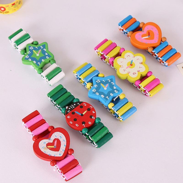 Wooden Handicrafts Toys For Children Learning & Education Cartoon Watches Party Favors Kids Gift Boys Girls