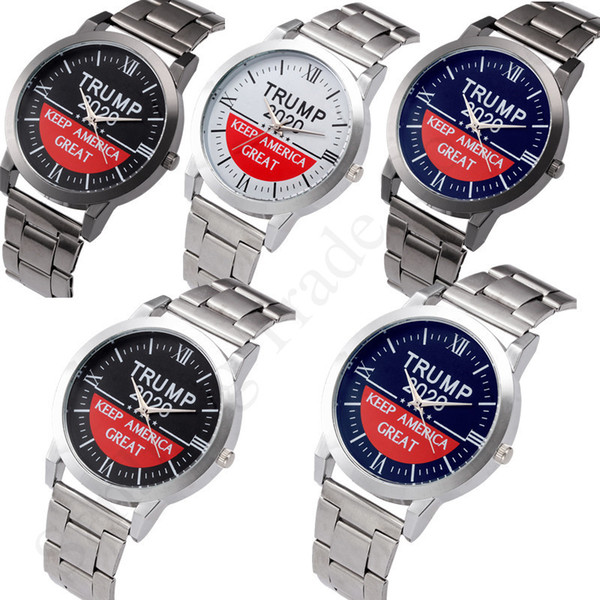 Donald Trump 2020 Watches Men Luxury Quartz Wristwatch Keep America Great Letter Alloy Stainless Strap Watch Retro Unisex Watches Hot C91707