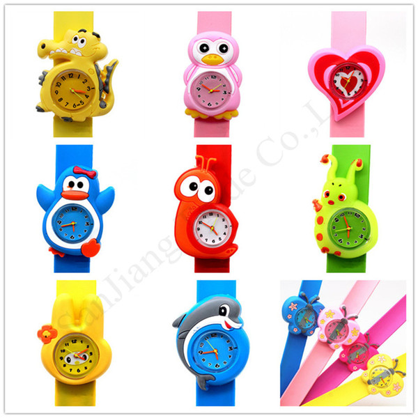 Kids 3D Cartoon Clap Watches Children Baby Slap Watch Student Gift Wristwatches Silicone Wristband Bracelet Cute Animals Sports Watch E1803