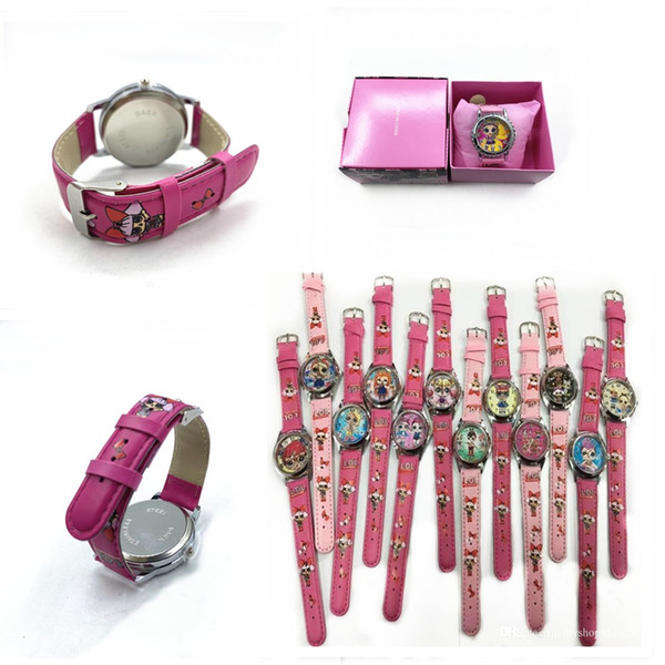 ins new Children Electronic quartz Watch girls Cartoon doll leather Watches With Boxes Christmas Gifts zx03