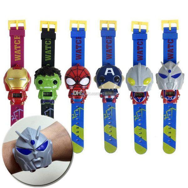 Kids Avengers deformation watches 2019 New Children Superhero cartoon movie Captain America Iron Man Spiderman Hulk Watch toys