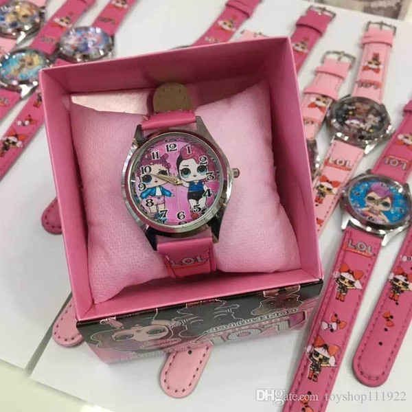 factory wholesale Children Electronic quartz Watch girls Cartoon doll leather Watches With Boxes Christmas Gifts zx03