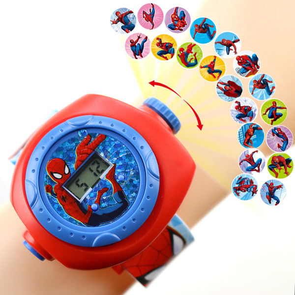 New Spiderman Kids Watches Princess Projection Cartoon Pattern Digital Child watch For Boys Girls LED Display Clock Relogio