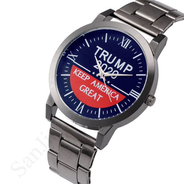 Trump 2020 Wrist Watch Letters Quartz Wristwatch Keep American Great Mens Alloy Stainless Strap Watch Band Fashion Unisex Watches C91707