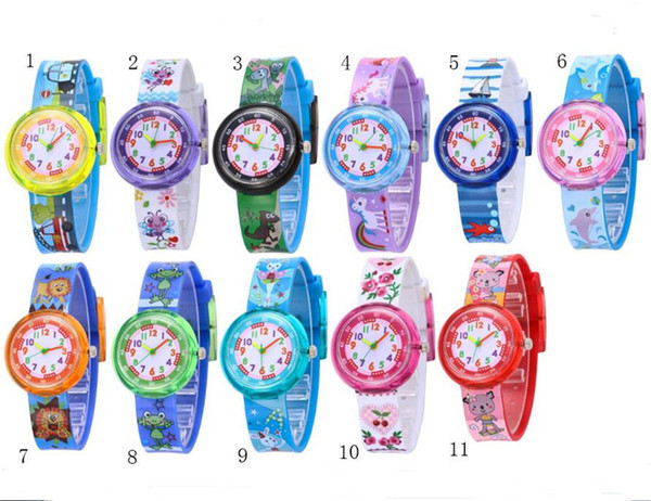 3D Cartoon Wristwatch Soft Silicone Dinosaur Pattern Watchband Watches Kids Students Teenager Fashion Quartz Wristwatches For Boys Girls