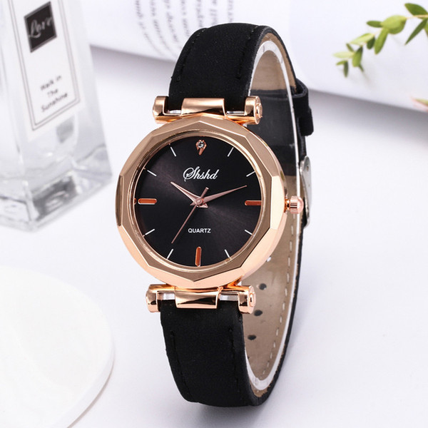 Fashion Women Girl Leather Casual Watch Low-costAnalog Quartz Crystal Wristwatch Casual Clock Ladies Wrist Watch Relogio Feminin