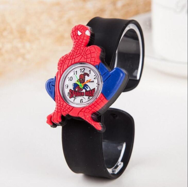 50 style Ocean Animal Snap watches 3D Kids Cartoon watches Batman Spider man for children Christmas gift sports silicone slap wristwatch