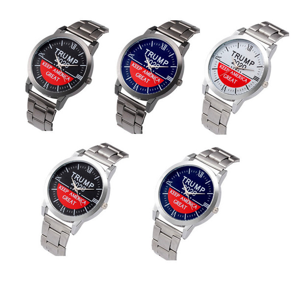 Trump 2020 Women Men Watches 37mm Stainless Steel Strap Automatic Movement SL39 Mechanical Glass Watch Letters Retro Quartz Wristwatches