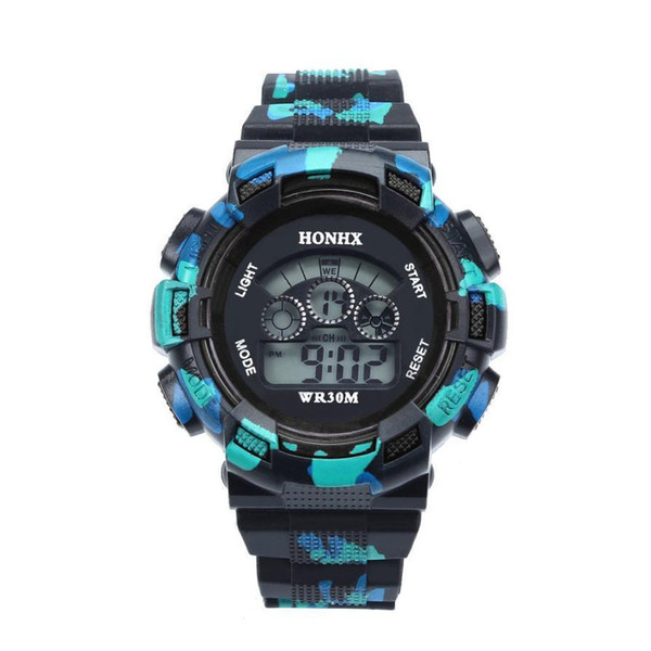 Fashion Cool Mens Boys Subtle Outdoor Multifunction Waterproof Kid Children Boy's Sports Electronic Watches #d