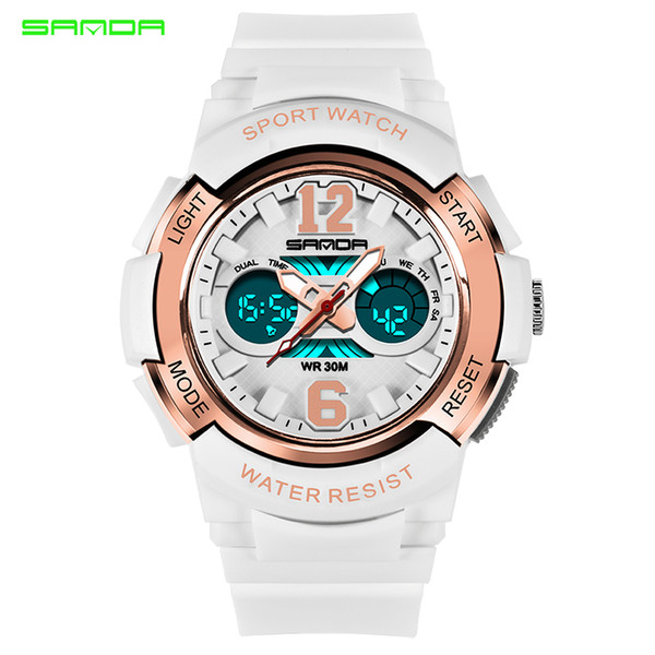 SANDA Quartz Sport Children Watches LED Digital Watch Boy and Girl Student Multi-functional Waterproof Electronic