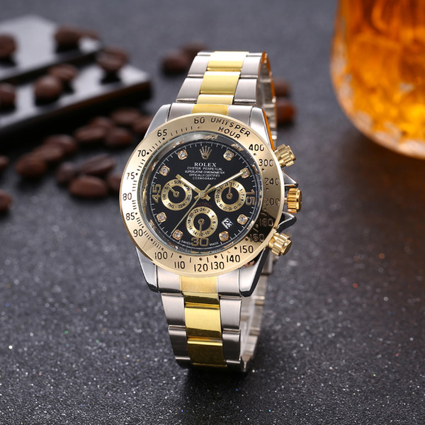 Low price Sale European and American style high quality stainless steel strap fashion watch mixed color free shipping with box Rolex