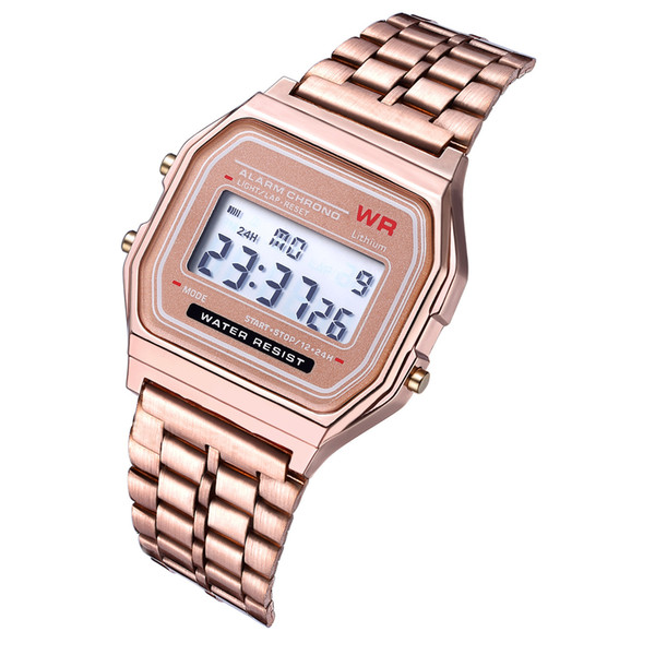 Retail F-91W Sports LED Watch Luxury Gold Watches F-91W Steel Belt Thin Electronic Watch f-91w Watches